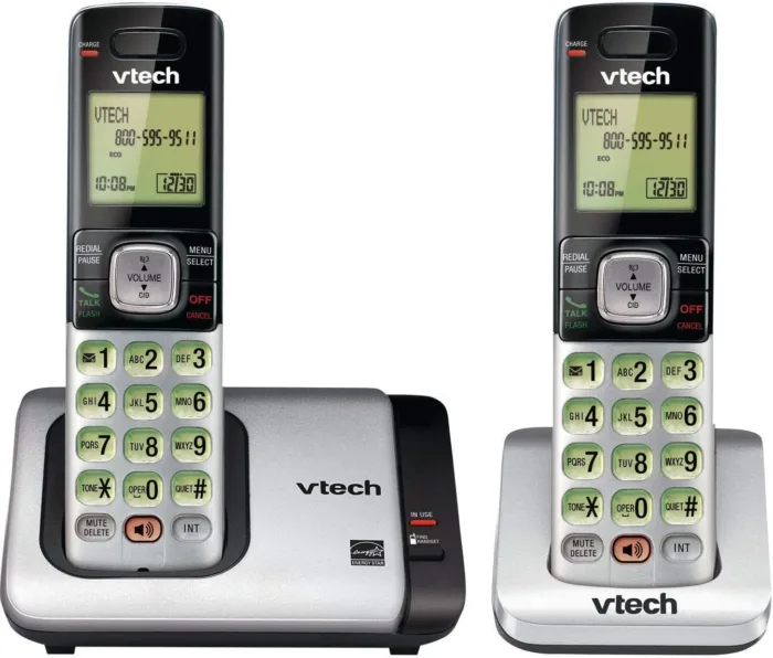 VTech CS6719-2 2-Handset Cordless Phone with Caller ID/Call Waiting, Handset Intercom & Backlit Display/Keypad, Silver - Image 3