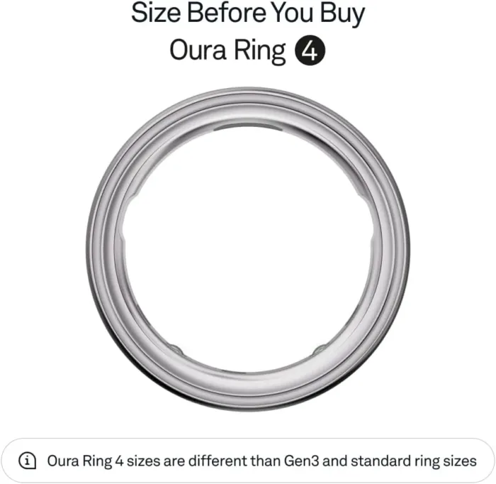 Oura Ring 4 - Silver - Size 8 - Smart Ring - Size First with Oura Ring 4 Sizing Kit - Sleep Tracking Wearable - Heart Rate - Fitness Tracker - Up to 8 Days of Battery Life - Image 3