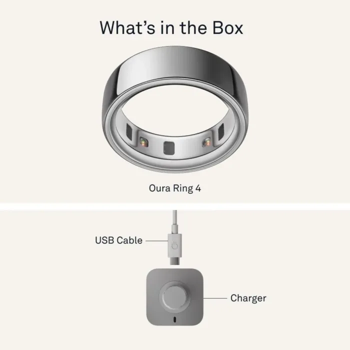 Oura Ring 4 - Silver - Size 8 - Smart Ring - Size First with Oura Ring 4 Sizing Kit - Sleep Tracking Wearable - Heart Rate - Fitness Tracker - Up to 8 Days of Battery Life - Image 8