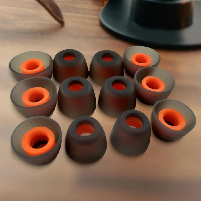 6 Pairs Premium Ear Tips for JBL Tune TWS Earbuds in Ear Tips, Soft Silicone Washable Noise Reducing Secure fit for June 230NC TWS/Tune 125TWS /Tune 130NC TWS Free X, Fit in Case, Buds Tips Black