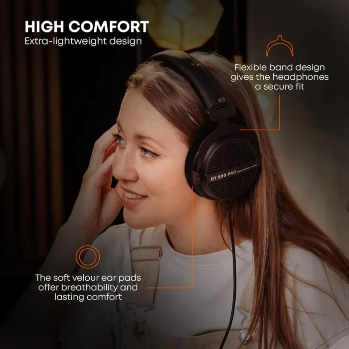beyerdynamic DT 990 Pro 250 ohm Over-Ear Studio Headphones For Mixing, Mastering, and Editing
