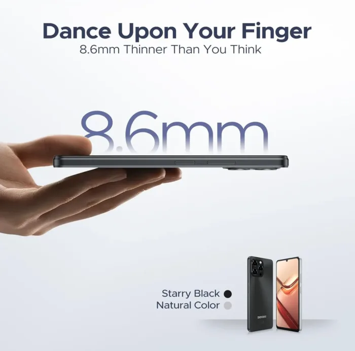 DOOGEE Note 58 Unlocked Cell Phone,Android 15 Smartphone with 32GB+128GB/2TB TF Expand,6250mAh Battery, 6.75"HD+ 90Hz Cellphone,4G Dual SIM Mobile Smart Phones, Widevine L1/NFC/OTG/Face Unlock,Natural