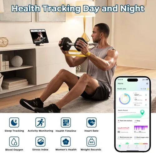 2025 Smart Ring Health Tracker, IP65 Waterproof Monitor for Heart Rate & Fitness