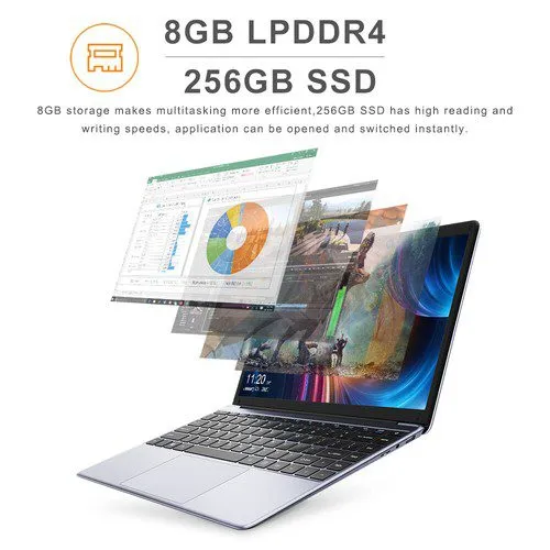 CHUWI - 13.3" Laptop - Intel Celeron 2.8GH- 8GB Memory - 256GB SSD - HDMI Silver