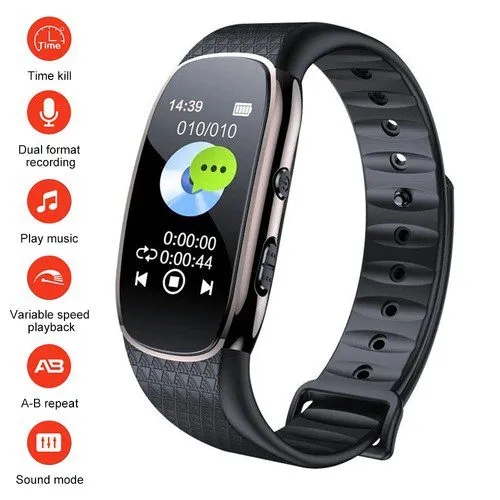 Voice Activated Digital Audio Voice Recorder Bracelet Wrist Watch MP3 Player USA