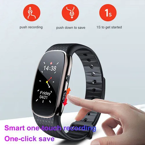 Voice Activated Digital Audio Voice Recorder Bracelet Wrist Watch MP3 Player USA