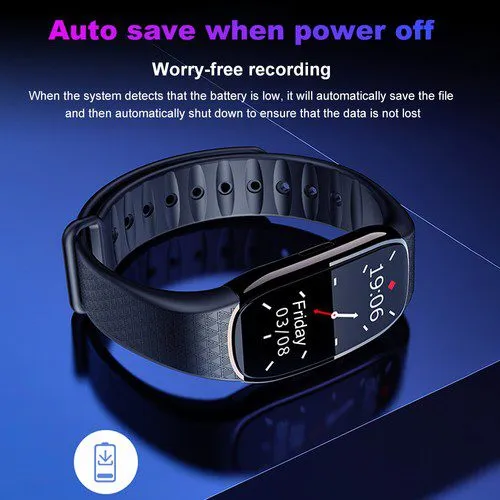 Voice Activated Digital Audio Voice Recorder Bracelet Wrist Watch MP3 Player USA