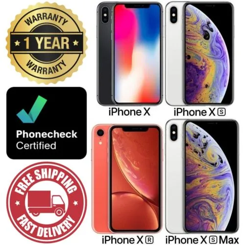 Apple iPhone X XR XS XS Max 64GB 128GB 256GB - Unlocked Verizon AT&T T-Mobile