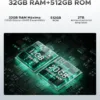 DOOGEE S Cyber Pro Rugged Phone, 10800mAh Android 14 Rugged Smartphone, 32GB+512GB, Helio G100 Octa Core Gaming Phones, 6.6" FHD+ 120Hz IPS Waterdrop Screen, 4G Dual SIM Mobile Phone, Green