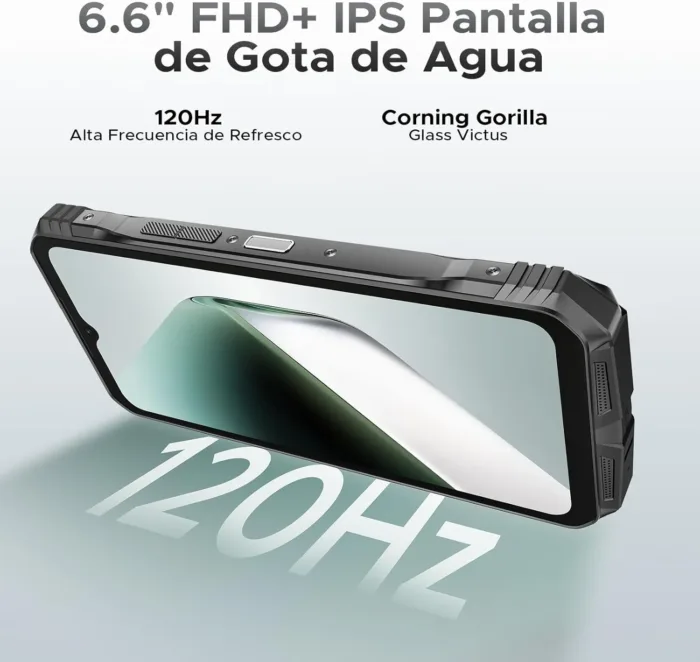 DOOGEE S Cyber Pro Rugged Phone, 10800mAh Android 14 Rugged Smartphone, 32GB+512GB, Helio G100 Octa Core Gaming Phones, 6.6" FHD+ 120Hz IPS Waterdrop Screen, 4G Dual SIM Mobile Phone, Green