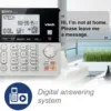 VTech VG208 DECT 6.0 Corded/Cordless Phone for Home with Answering Machine, Call Blocking, Caller ID, Large Backlit Display, Duplex Speakerphone, Intercom, Line-Power(Silver/Black)