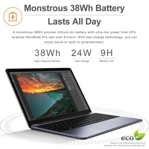 CHUWI 14.1'' Laptop Computer PC Windows 10 Home PC 2.7GHz 8GB 256GB HD WIFI