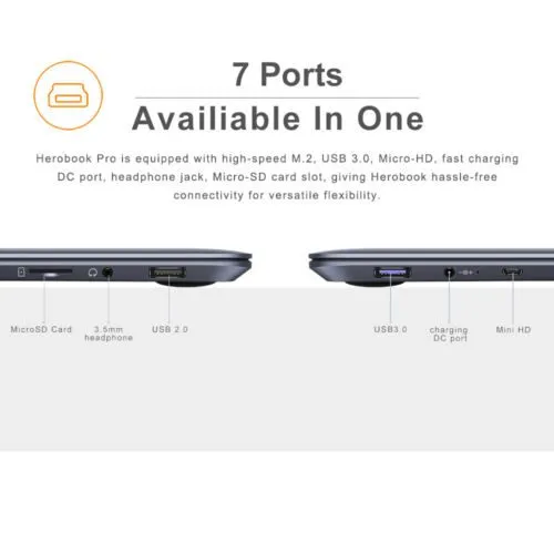 CHUWI 14.1'' Laptop Computer PC Windows 10 Home PC 2.7GHz 8GB 256GB HD WIFI