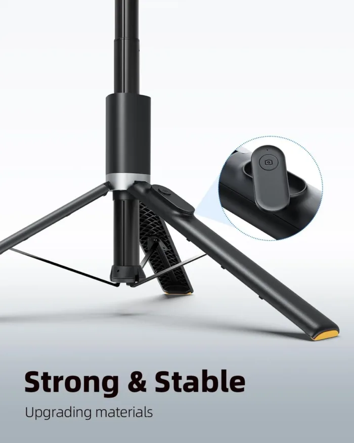 TODI 63" Cell Phone Selfie Stick Tripod, Portable Tripod for iPhone with Wireless Remote, Extendable Smartphone Stand, All-in-1, Compatible with iPhone/Android - Image 3