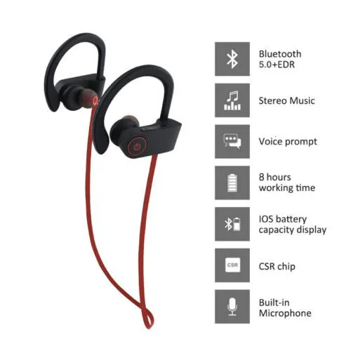 Waterproof Bluetooth 5.0 Earbuds Stereo Sport Wireless Headphones in Ear Headset
