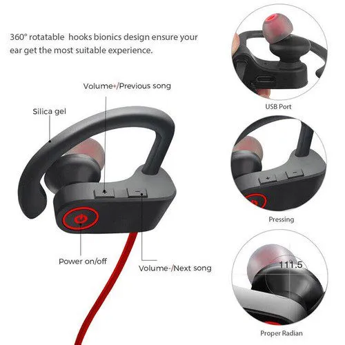 Waterproof Bluetooth 5.0 Earbuds Stereo Sport Wireless Headphones in Ear Headset