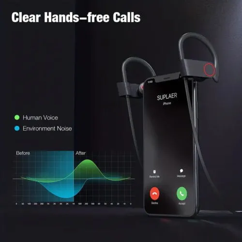 Waterproof Bluetooth 5.0 Earbuds Stereo Sport Wireless Headphones in Ear Headset