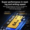 64GB SD Card 2 Pack Adapter, 128GB Memory Card High Speed Up to 150MB/s, A1 V30 U3 4K C10 TF Card for Tablet/Mobile Phone/Camera/Car Audio/Game Console