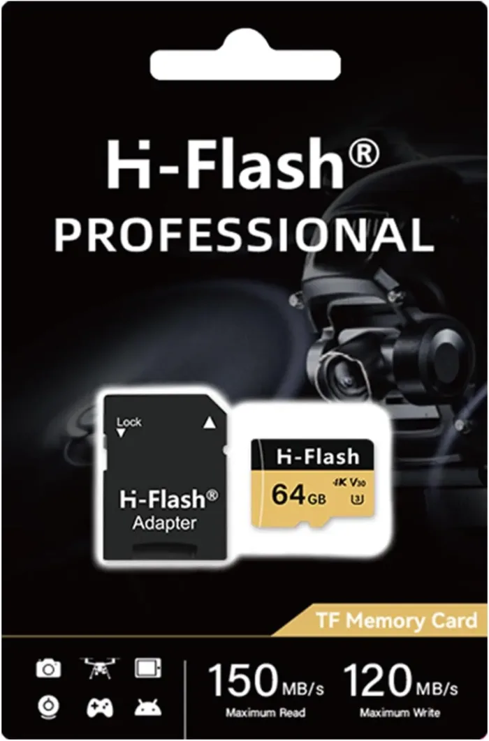 64GB SD Card 2 Pack Adapter, 128GB Memory Card High Speed Up to 150MB/s, A1 V30 U3 4K C10 TF Card for Tablet/Mobile Phone/Camera/Car Audio/Game Console
