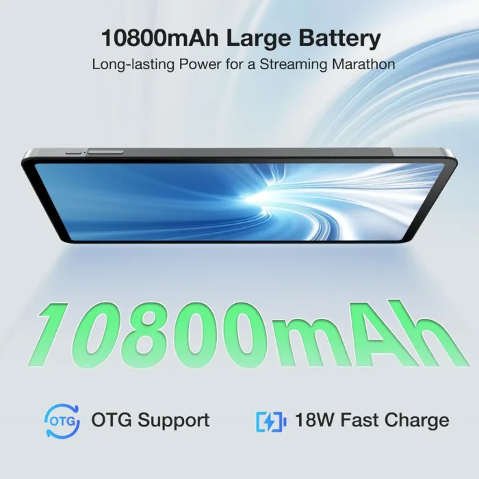DOOGEE T20 Ultra Tablet 12 Inch, 10800mAh, 32GB+256GB ROM/2TB TF, Helio G99 Octa-Core Android Gaming Tablet, 2.4K Android Tablet, 16MP Camera, 4 Hi-Res Speakers, 5G WiFi/GMS/GPS/Widevine L1 - Black