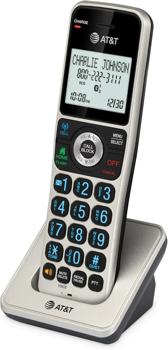 AT&T Cordless Phone 5 Handset with Bluetooth, Landline Phones for Home, Answering System, Smart Call Blocker, DECT 6.0 Extended Range, 2" Backlit Screen, Lighted Keypad with Big Buttons, BL3107-5 - Image 12