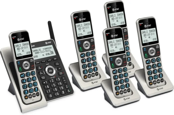 AT&T Cordless Phone 5 Handset with Bluetooth, Landline Phones for Home, Answering System, Smart Call Blocker, DECT 6.0 Extended Range, 2" Backlit Screen, Lighted Keypad with Big Buttons, BL3107-5 - Image 15