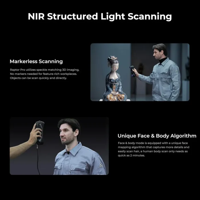 Creality 3D Scanner Raptor Pro and Scan Bridge Wireless Scanning for 3D Scanning, High Precision 0.02mm, 60FPS Scanning Speed, 22+7 Blue Laser Lines