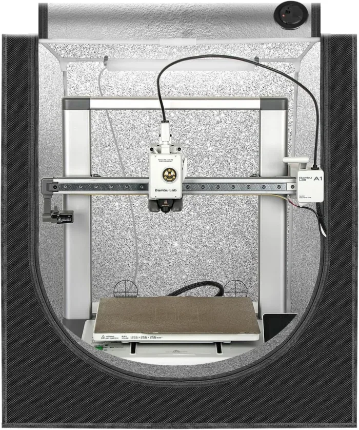 3D Printer Enclosure with LED Light for Bambu Lab A1/A1 Mini, Fireproof Waterproof Dustproof Tent Noise Reduction Constant Temperature Protective 3D Printer Cover, 680x600x560MM