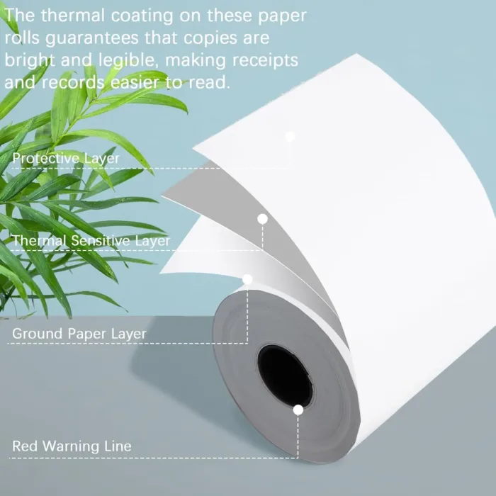 (5 Rolls) 2 1/4 x 50 Thermal Receipt Paper Rolls, POS Cash Register Paper Rolls, BPA Free 2.25x50ft Long Per Thermal Paper Receipt
