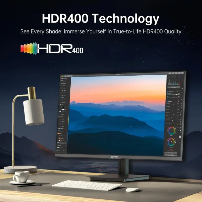 27 Inch 4K UHD(3840 * 2160) Computer Monitor - IPS Monitor, 60hz, HDR400, Anti-Blue Light Screen, DCI-P3 95% 125% sRGB, Support FreeSync and GSync, PC Monitor for Design, Work,Casual Gaming