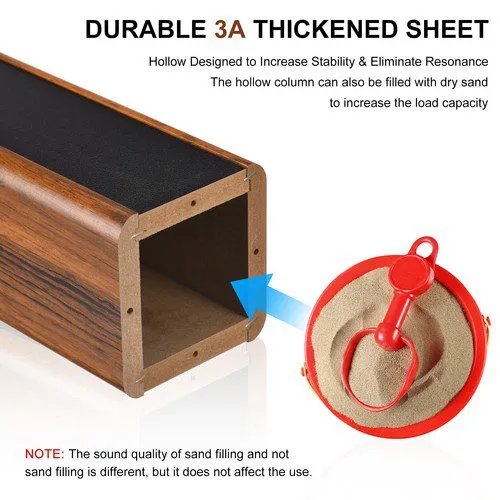2 Pack Wood Speaker Stands 15.7 Inch 40cm Speaker Stand Hollowed Stands