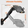 2-in-1 Laptop Wall Mount with Detachable Tray | Gas Spring Adjustable Arm for 12-17 Inch Laptops & Monitors | Full Motion Articulating Stand | Holds 2.2-19.8 lbs (Black)