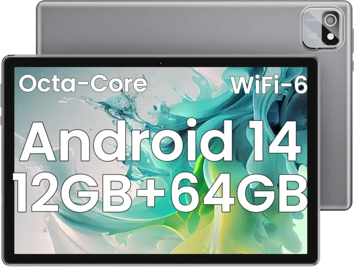 2025 Android Tablet, 10.5 Inch Android 14 Tablet Octa-Core, 12GB RAM+64GB ROM 1TB Expand, 2+8MP Camera, BT5, Tablets PC 2.4/5G WiFi 6,1080 IPS FHD Screen, Tablets Android Gifts for Men Women