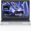 2025 Laptop,14'' Windows Laptop,Computer laptops,Celeron N4000 Processor, 8 GB RAM, 256 GB Storage,14-inch HD Display, Windows 11, Laptop for Business, Office or Student use (Z141-N4000-silver-8+256)