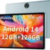 2025 Upgraded Android 14 Tablet 11inch, 12GB+128GB+512GB, Support Face Unlock,18W Fast Charging with 8000mAh Large Battery ,Dual WiFi6, Dual Camera,Octa-Core CPU, Bluetooth,HD Touchscreen Display