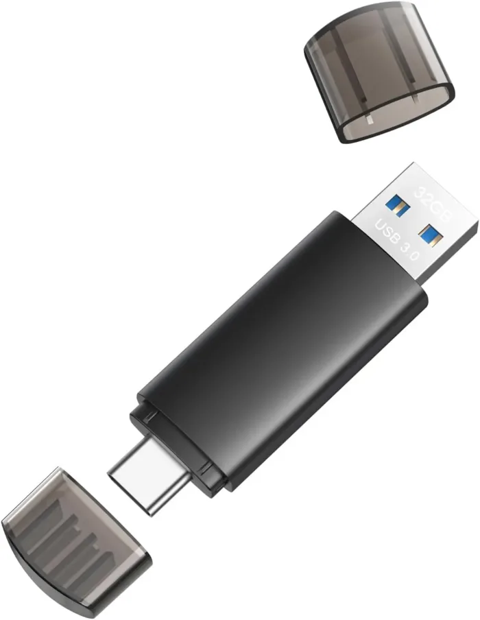 32GB USB C Flash Drive Dual USB 3.0 Flash Drive Type C + USB A Portable Type-C Flash Drive 2-in-1 USB-C Thumb Drive for Smartphone Tablet Computer Mac iPhone 15