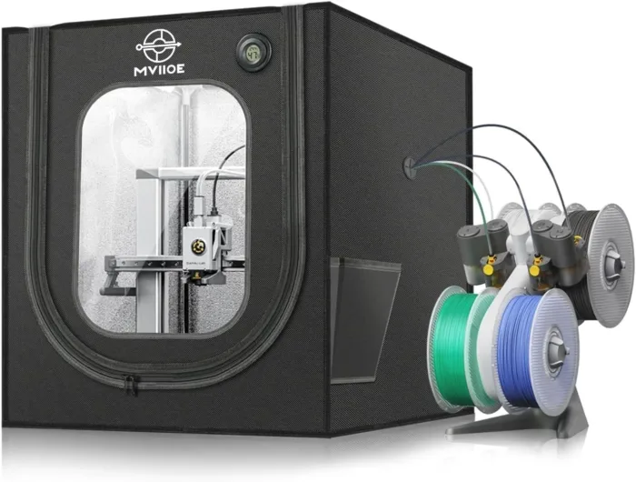 3D Printer Enclosure with LED Light for Bambu Lab A1/A1 Mini, Fireproof Waterproof Dustproof Tent Noise Reduction Constant Temperature Protective 3D Printer Cover, 680x600x560MM