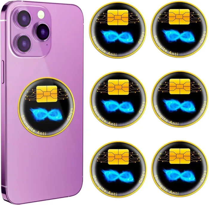 6 Pcs Cell Phone Protection Stickers Neutralizers for Smartphones, Tablets, Laptops, Computers, WiFi, TV, Monitors - All Devices