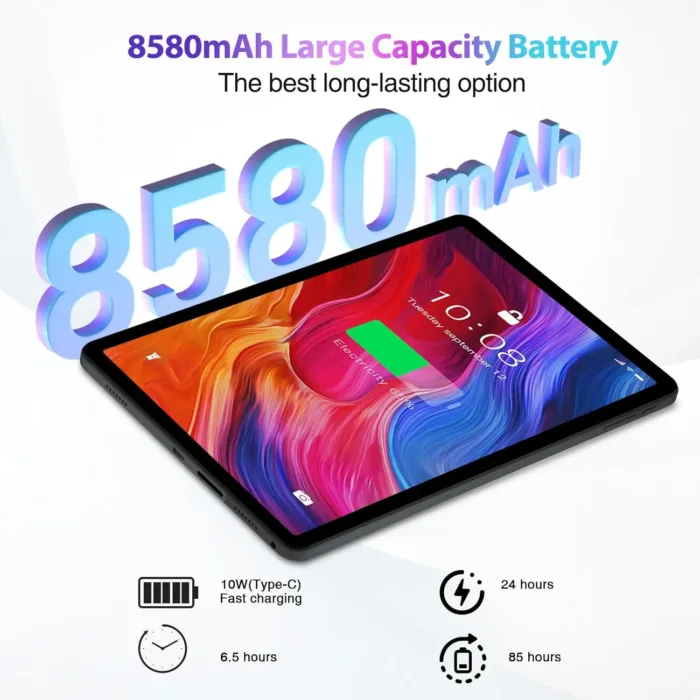 DOOGEE T30S Android 14 11 Inch 2.4K Gaming Tablet, Octa-Core with 16GB+256GB, 1TB Expandable, 8580mAh Battery, 13MP+8MP Camera, 5G WiFi, BT5.0, GPS, Includes Keyboard, Mouse, Stylus Pen and Case