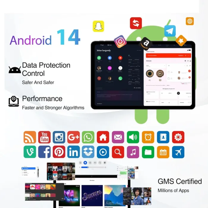 DOOGEE T30S Android 14 11 Inch 2.4K Gaming Tablet, Octa-Core with 16GB+256GB, 1TB Expandable, 8580mAh Battery, 13MP+8MP Camera, 5G WiFi, BT5.0, GPS, Includes Keyboard, Mouse, Stylus Pen and Case