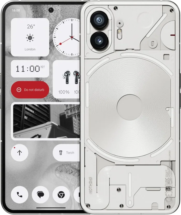 Nothing Phone (2) 5G - 6.7” LTPO AMOLED Display, 256GB + 12GB RAM, Glyph Interface, OS 2.0, Unlocked Android Smartphone - International/Global Version (White) - Image 2