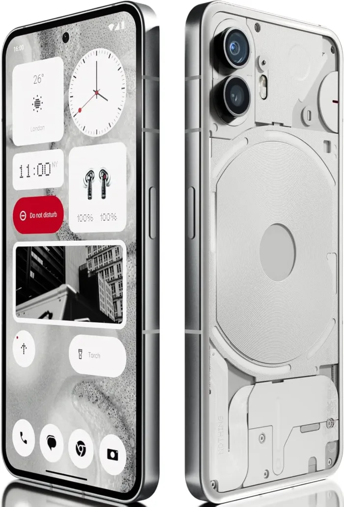 Nothing Phone (2) 5G - 6.7” LTPO AMOLED Display, 256GB + 12GB RAM, Glyph Interface, OS 2.0, Unlocked Android Smartphone - International/Global Version (White) - Image 3