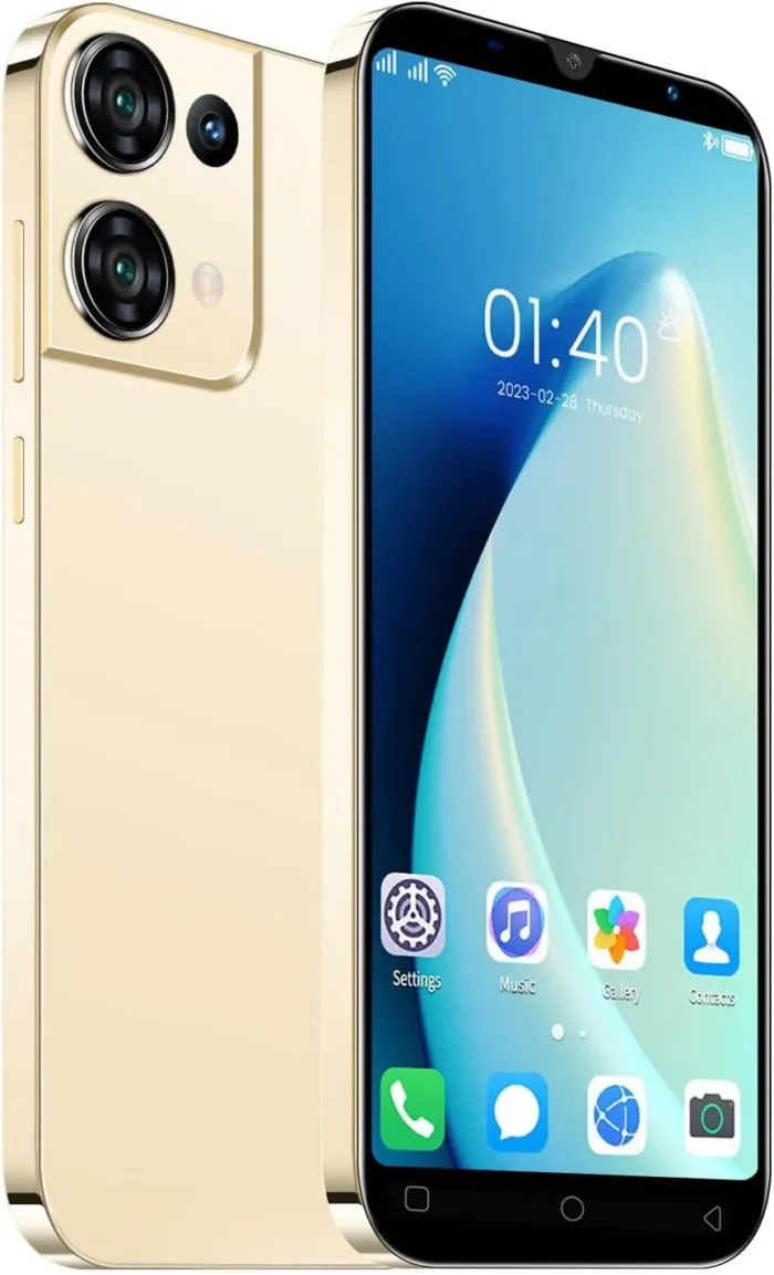 Cheap Mobile Phones, 5.0" IPS Display, Android 9.0, Dual SIM Dual Camera, Quad Core, 16GB ROM【Expandable up to 128GB】, Support WiFi/Bluetooth/FM, Face Unlocked Phones (Reno9pro-Gold)