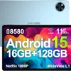 DOOGEE Android 15 Tablet, 11 inch Android Tablet 16GB+128GB/2TB TF Octa-Core,90Hz Display, 8580mAh, Netflix 1080P,Bluetooth 5.0+5G WiFi, 13MP+5MP, Face ID,Metal Body-Black