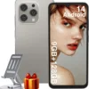 DOOGEE N55 Unlocked Cell Phone(2025), 9GB RAM+128GB ROM/1TB Android Phone, 90Hz+6.56" HD Android 14 Phone, 5150mAh, Octa Core, 13MP+8MP, 4G Dual SIM,Face Unlock,Widevine L1,OTG, T-Mobile(Natural)