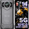 DOOGEE S200 5G Rugged Smartphone with 6.72” FHD+1.32" Dual Screen,10100mAh/33W Rugged Phone Unlocked,32 GB+256 GB Cell Phone, Android 14,100 MP Camera/Fingerprint ID/Face Unlock/NFC/GPS