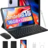 DOOGEE U10 10 inch Tablet with Keyboard, Android 15 Tablet 16GB+128GB/2TB Expand, 2.0GHz Quad Core Gaming Tablets,5060mAh,1280x800 IPS HD Touchscreen,WiFi 6,Dual Camera,BT5.0,Widevine L1,Purple