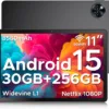 DOOGEE U11 Pro Android 15 Tablet, 11 inch Tablet,30GB+256GB/2TB TF Octa-Core,90Hz Display, 8580mAh, Netflix 1080P, Bluetooth 5.0+5G WiFi,Widevine L1,13MP+5MP, Face ID/OTG