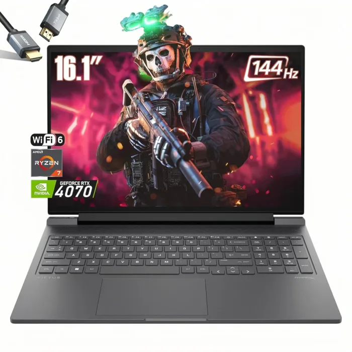 HP Victus Gaming Laptop, AMD Ryzen 7 8845HS (Beats i7-1355U), NVIDIA GeForce RTX 4070, 16.1" FHD 144Hz, Wi-Fi 6, Windows 11 Home, W/HDMI Cable (64GB RAM | 4TB PCIe SSD) - Image 2