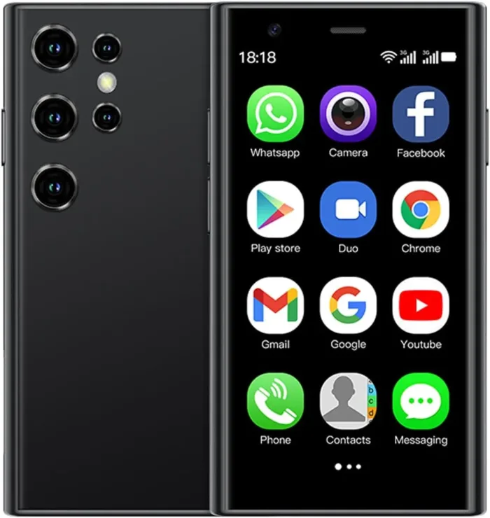 S23 Pro Mini Unlocked Phones, 4G Cell Phone 2G+16GB Smartphone 2.5 Inch Android Quad Core 3000mAh Student Pocket Cell Phone Dual SIM/GPS (Black) - Image 2